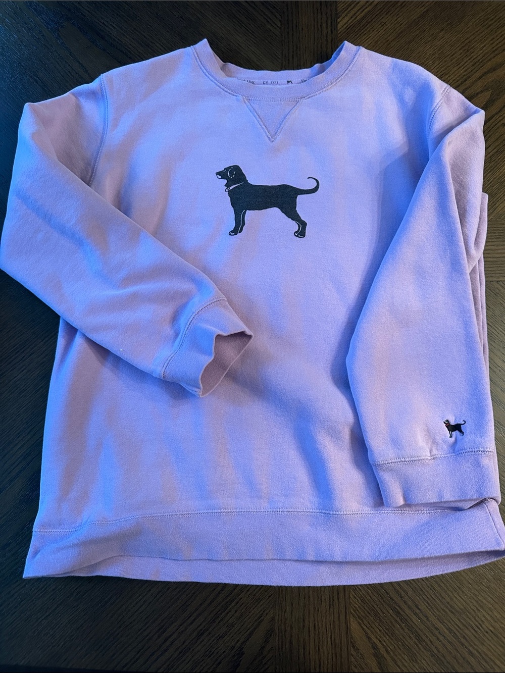 Girls Black Dog Lavender Crewneck Sweatshirt